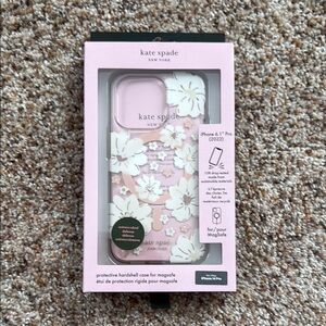 Kate Spade Pink and White Floral Phone Case iPhone 14 Pro